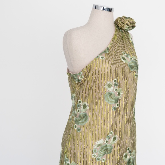 Badgley Mischka - Rosette One-Shoulder Sequin Mini Dress - Picture 13 of 15